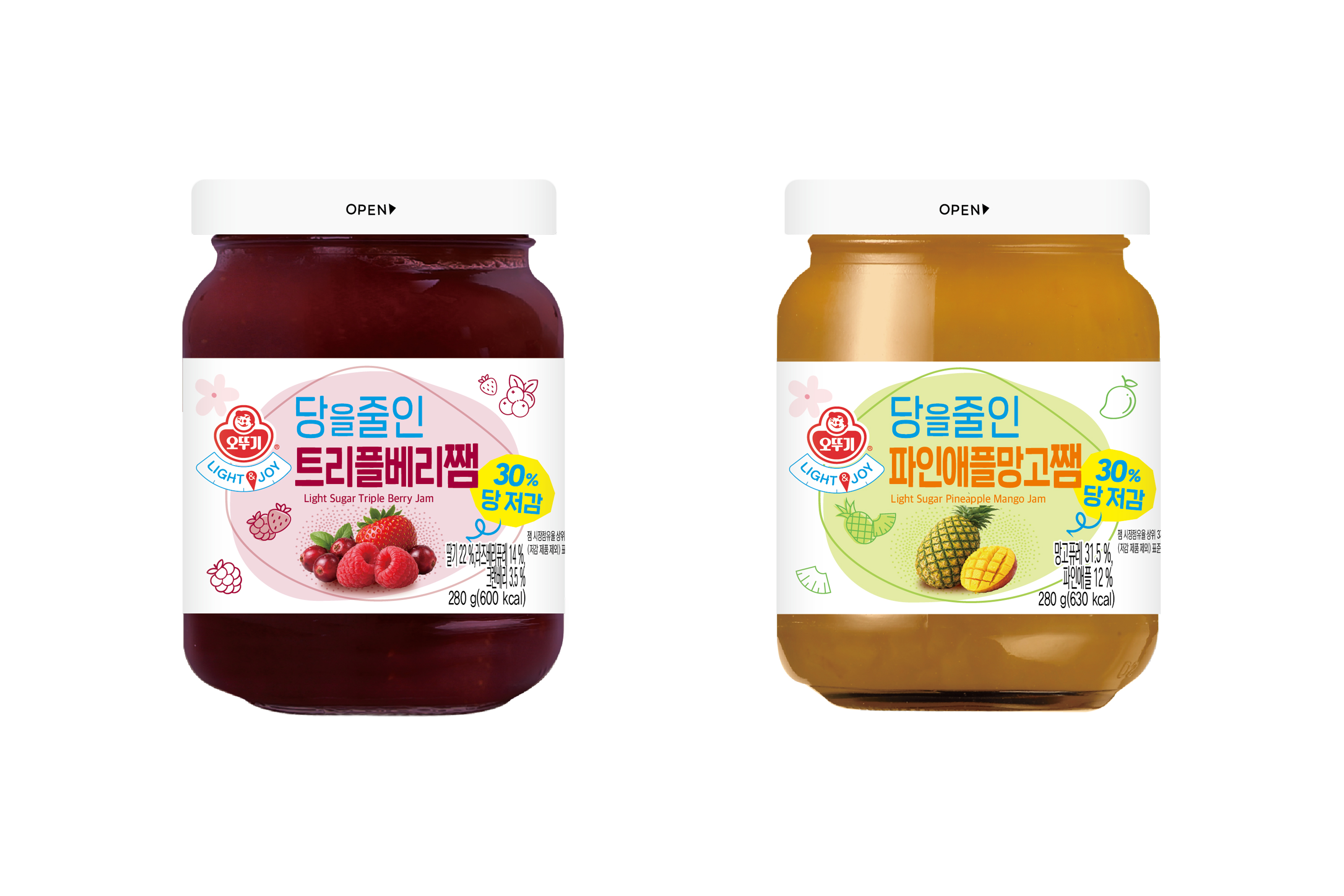 오뚜기 라이트앤조이 당을 줄인 쨈 2종